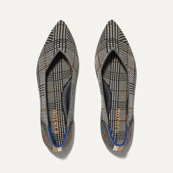 BRAND NEW Rothy's The Point II - Black Glen Plaid - Size 8.5&9 - MSRP $155 - Picture 1 of 7